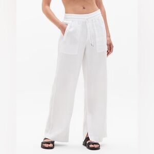 Athleta Retreat Linen High Rise Wide Leg Pant.     petite small